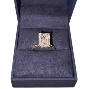 5.08ct Emerald Cut Lab Grown Diamond Ring IGI Certified F VS2 14K Gold New 6.5